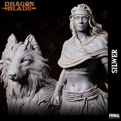 Close-Up of Silwer & Cooshee resin 3D printed miniature set – Dragonblade line – D&K Custom Prints