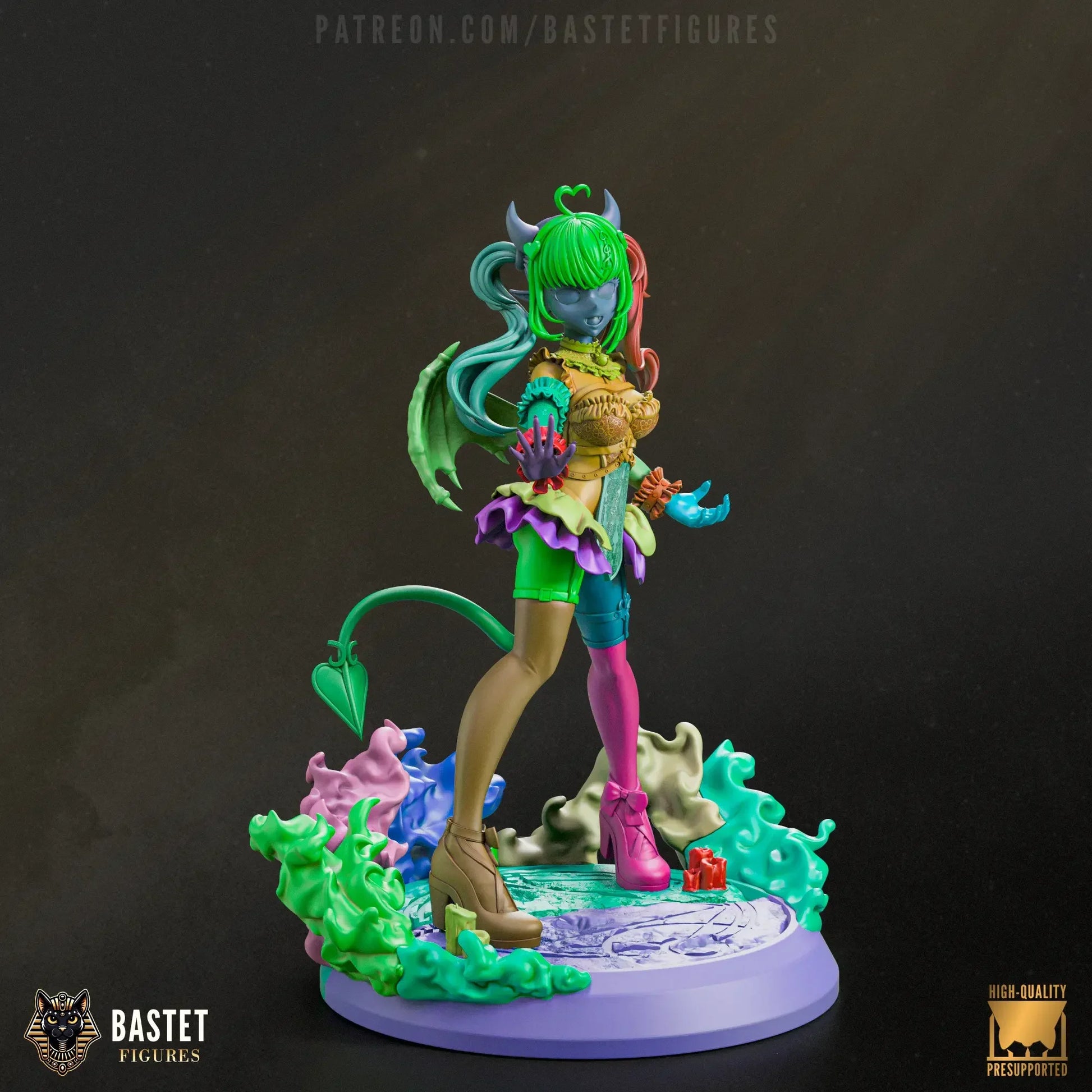 Assembled view of Ironmouse and her colored parts, showing where each piece goes