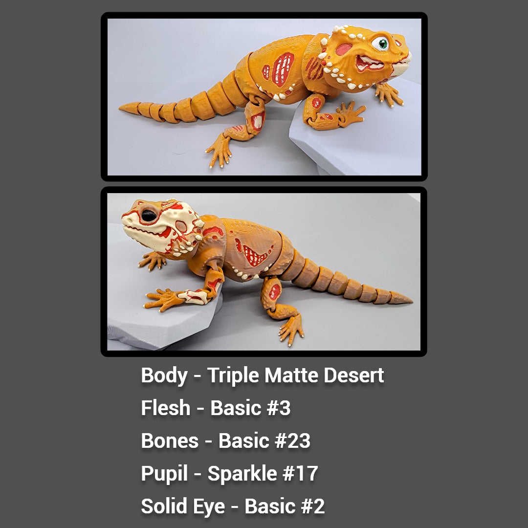 Custom Zombie Bearded Dragon – Articulated Toy