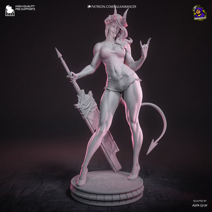Unpainted grey resin render of Malevola by Bulkamancer - D&K Custom Prints