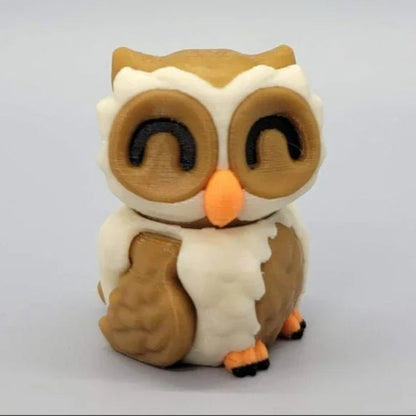 cute beige & brown fidget owl toy