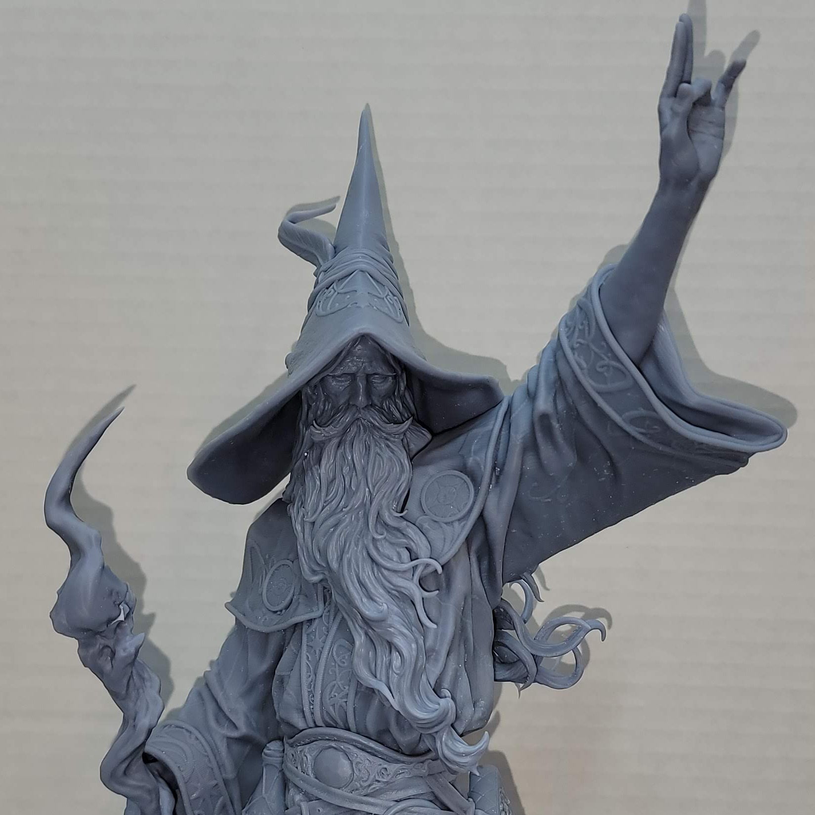 Close-up of Merlin and his detail of our in house test fit