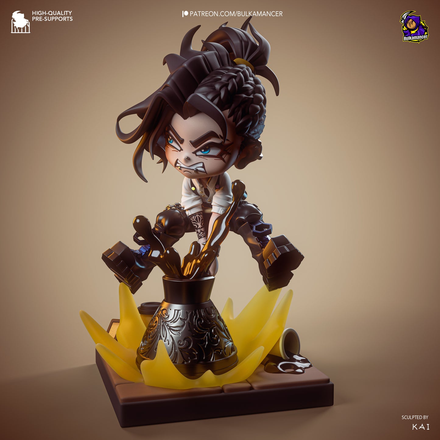 Chibi Mokka Unbreadable resin display statue with stylized chibi character and coffee themed base