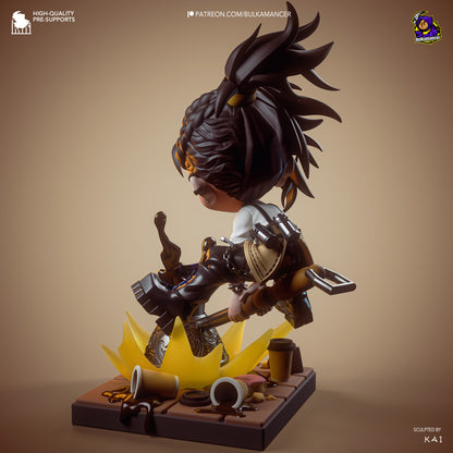 Chibi Mokka Unbreadable resin display statue with stylized chibi character and coffee themed base