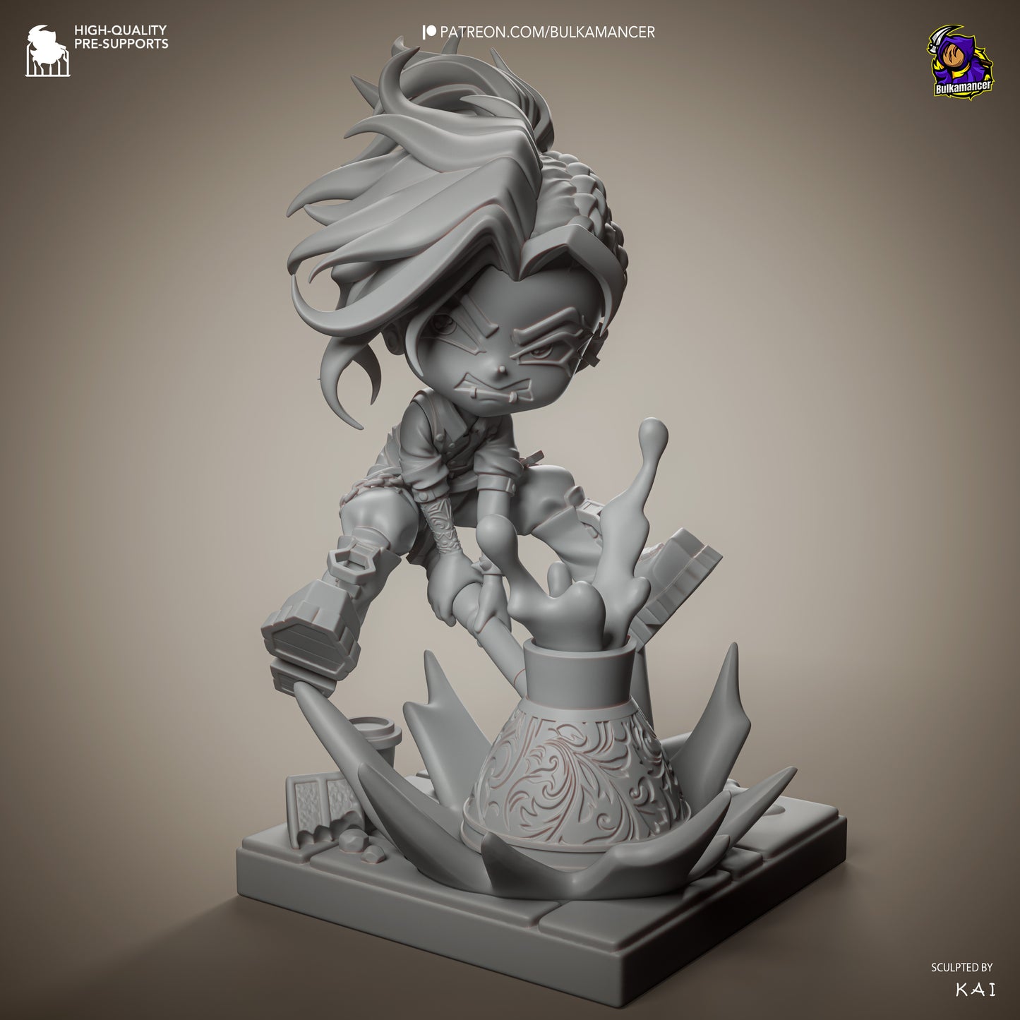 Chibi Mokka Unbreadable resin display statue with stylized chibi character and coffee themed base