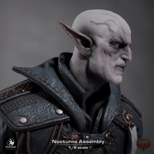 Nocturne Assembly XL 1:6 scale vampire statue with twin blades and detailed sewer-themed base, high-resolution resin display model by D&K Custom Prints