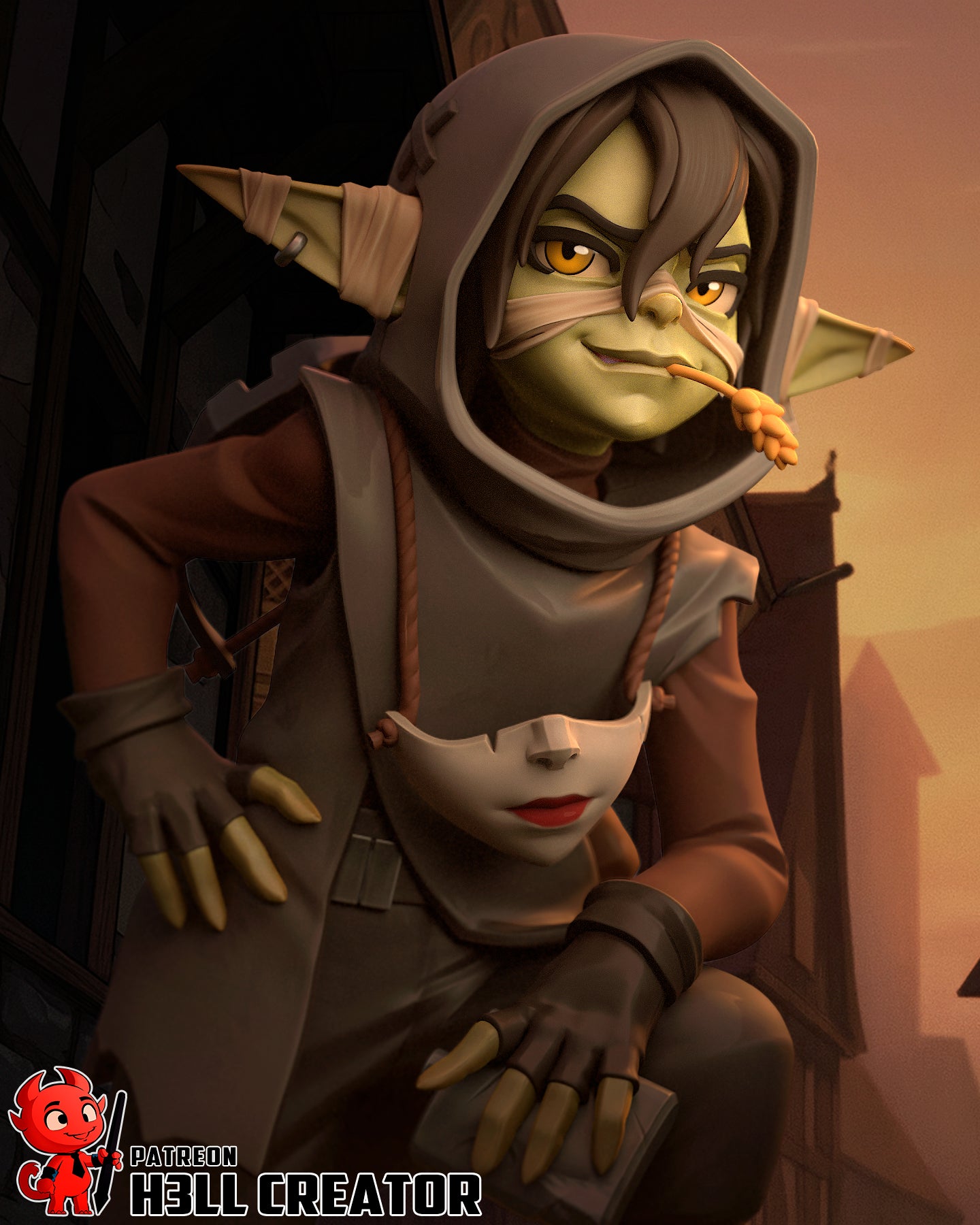 Nott the Brave 1:10 scale goblin rogue resin display statue and bust unpainted and painted versions