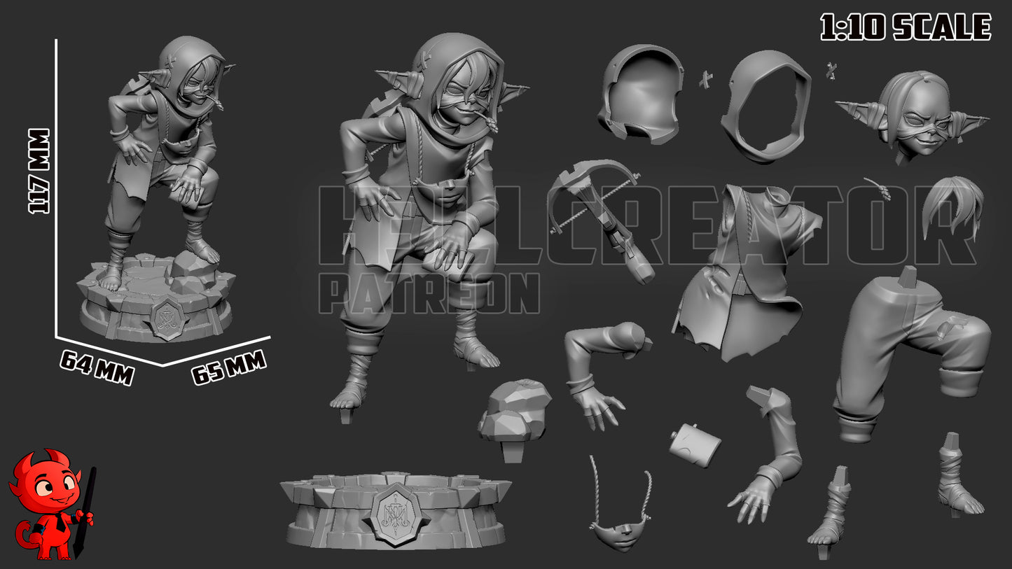 Nott the Brave 1:10 scale goblin rogue resin display statue and bust unpainted and painted versions