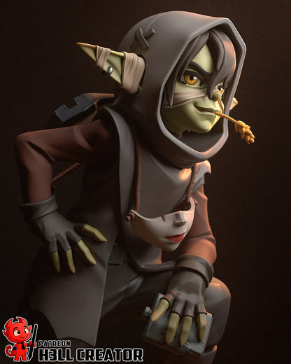 Nott the Brave 1:10 scale goblin rogue resin display statue and bust unpainted and painted versions