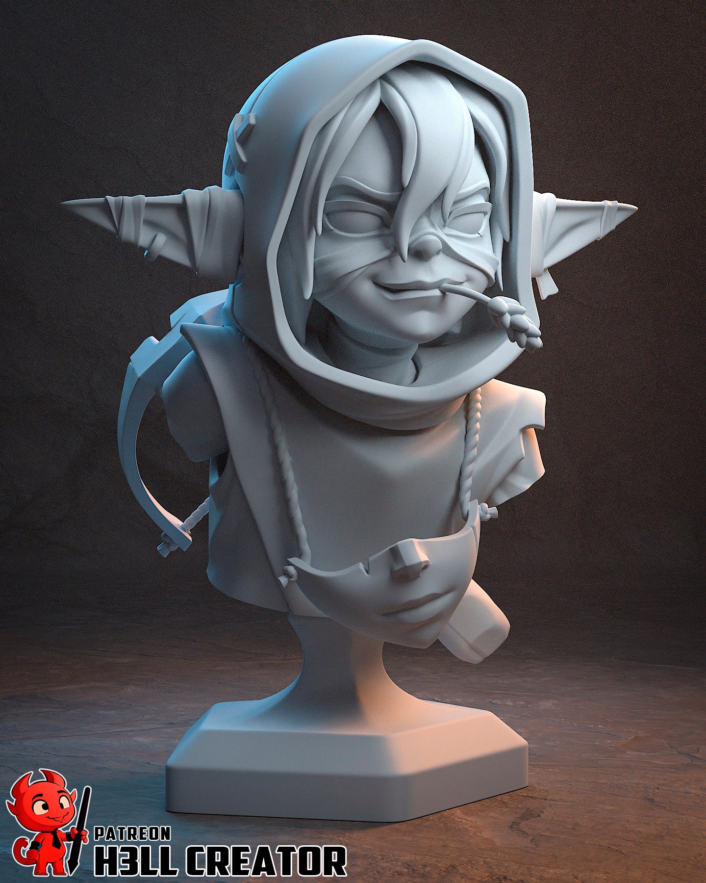 Nott the Brave 1:10 scale goblin rogue resin display statue and bust unpainted and painted versions