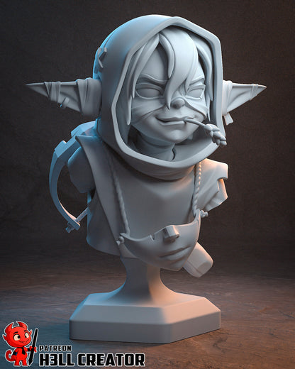 Nott the Brave 1:10 scale goblin rogue resin display statue and bust unpainted and painted versions