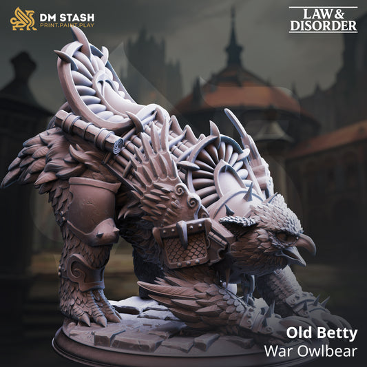 Old Betty War Owlbear resin miniature fantasy creature centerpiece model