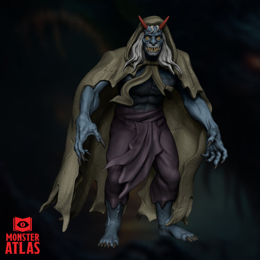Oni mage fiend boss resin miniature for tabletop RPG enemy or villain encounter