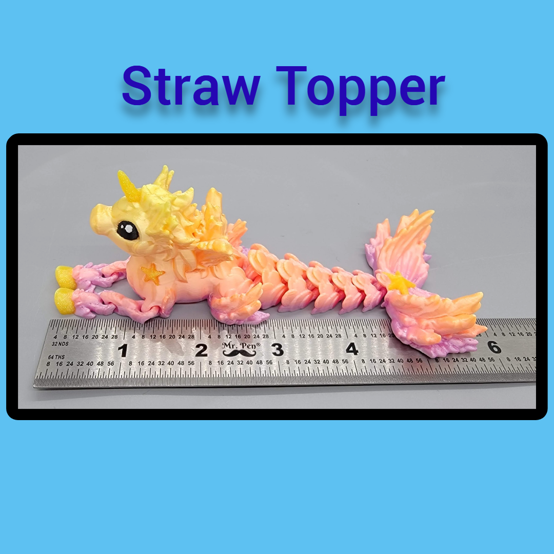 Paintable Articulated Sea Horse Toy or Straw Topper