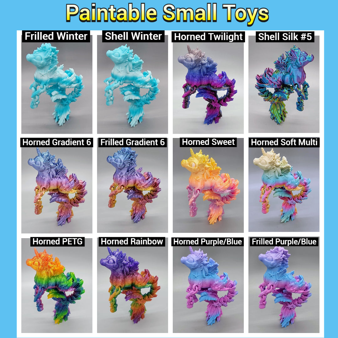 Paintable Articulated Sea Horse Toy or Straw Topper