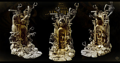 3D printed Portal of Undead Summoning diorama showing skeletal figures emerging from a cursed gateway.