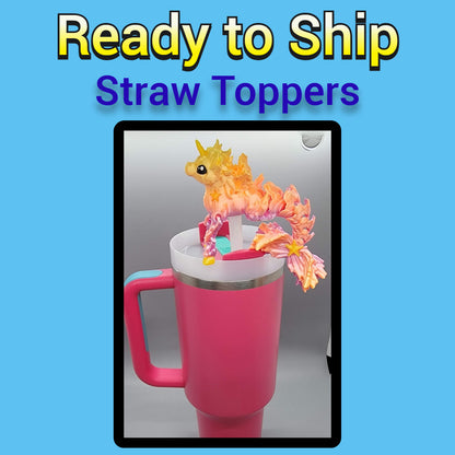 Paintable Articulated Sea Horse Toy or Straw Topper