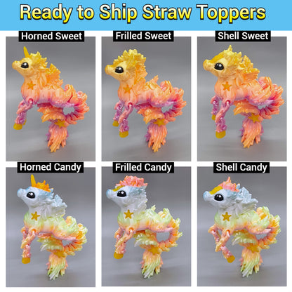 Paintable Articulated Sea Horse Toy or Straw Topper