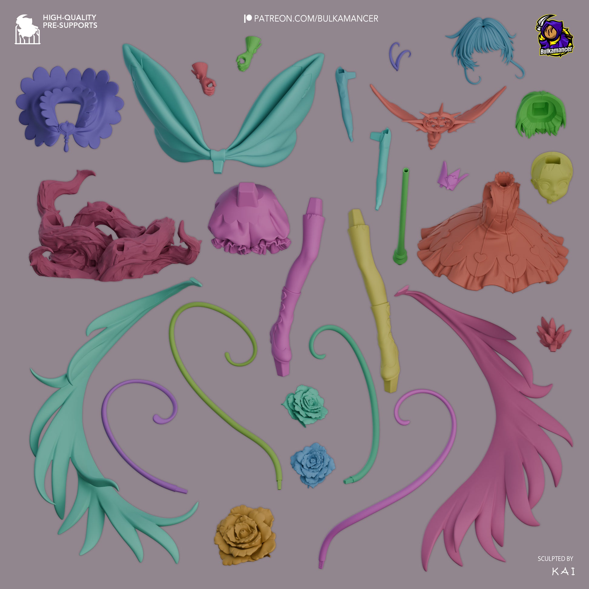 Cardcaptor Sakura 1:8 scale resin fan art showing the 28 pieces