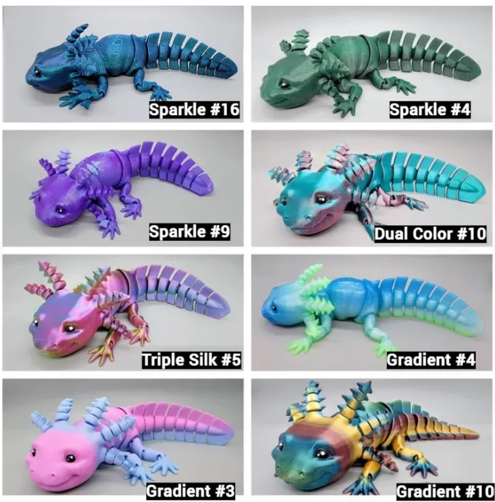 Happy Axolotl Fidget Toy – Articulated with Optional Keychain