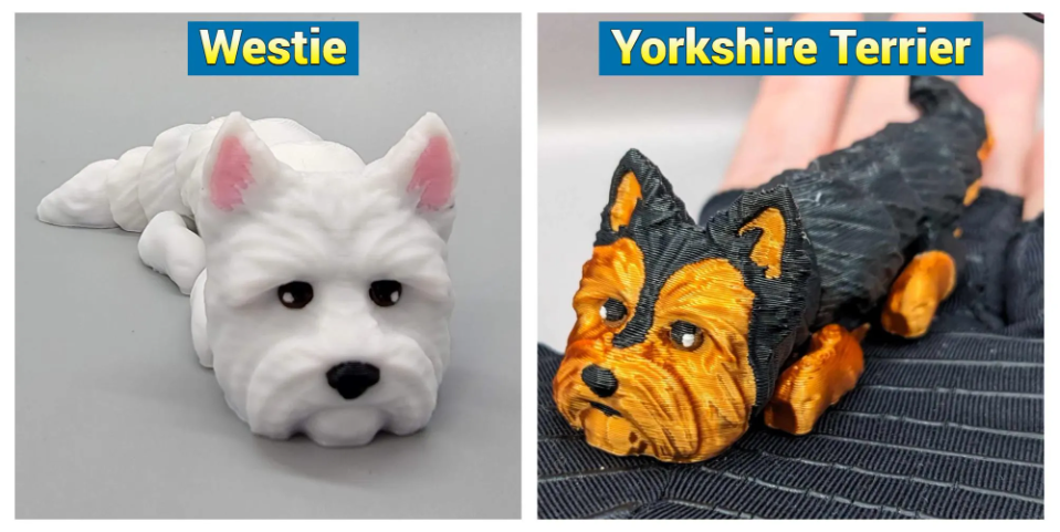 Flexi Dog Toy or Keychain | 3D Printed | Sensory Play | Custom Colors Available