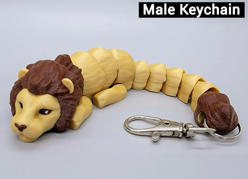 Flexi Lion Toy or Keychain | Sensory | Fidget | Zoo animal | Big Cat