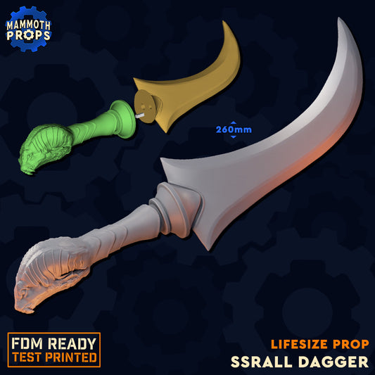 Ss'rall Dagger – Lifesize 3D Printed Fantasy Prop (260mm)