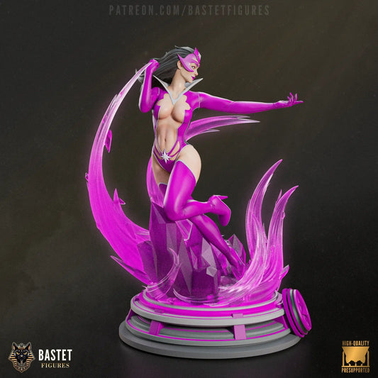 Full front view of Star Sapphire 3D printed statue