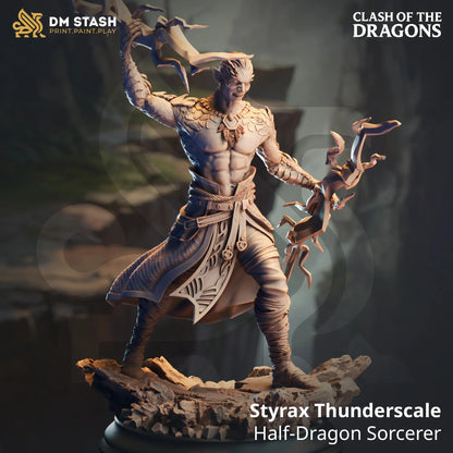 Styrax Dragonsoul Sorcerer half-dragon miniature for Dungeons & Dragons and tabletop RPGs