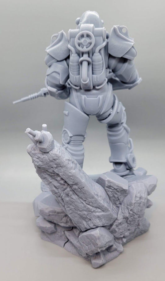 Printed and test fit of the DIY kit by D&K Custom Prints of the T-60 Power Armor from Fallout 4 - Back view