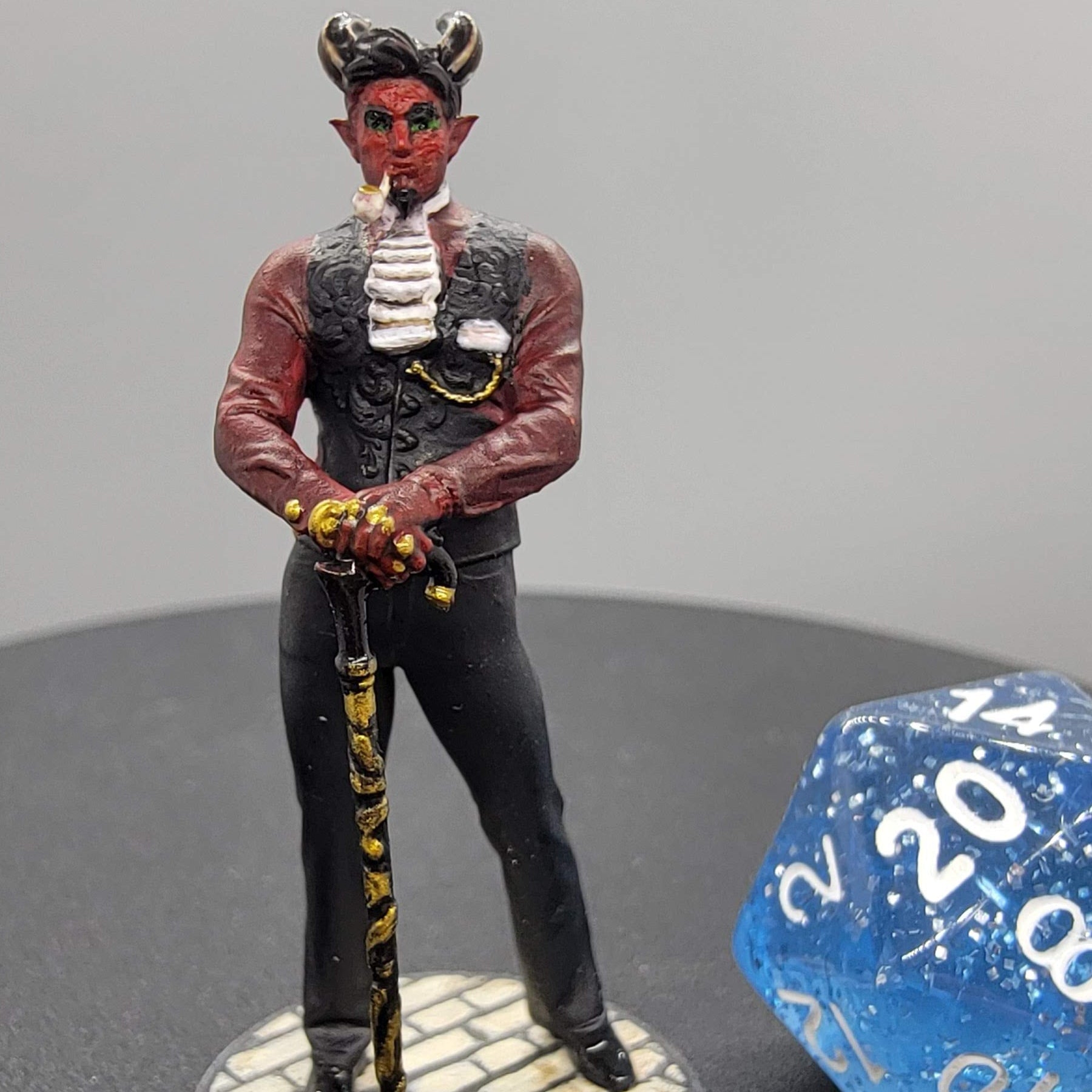 32mm Tiefling Crimelord Commissioned Paint - by D&K Custom Prints - Front View