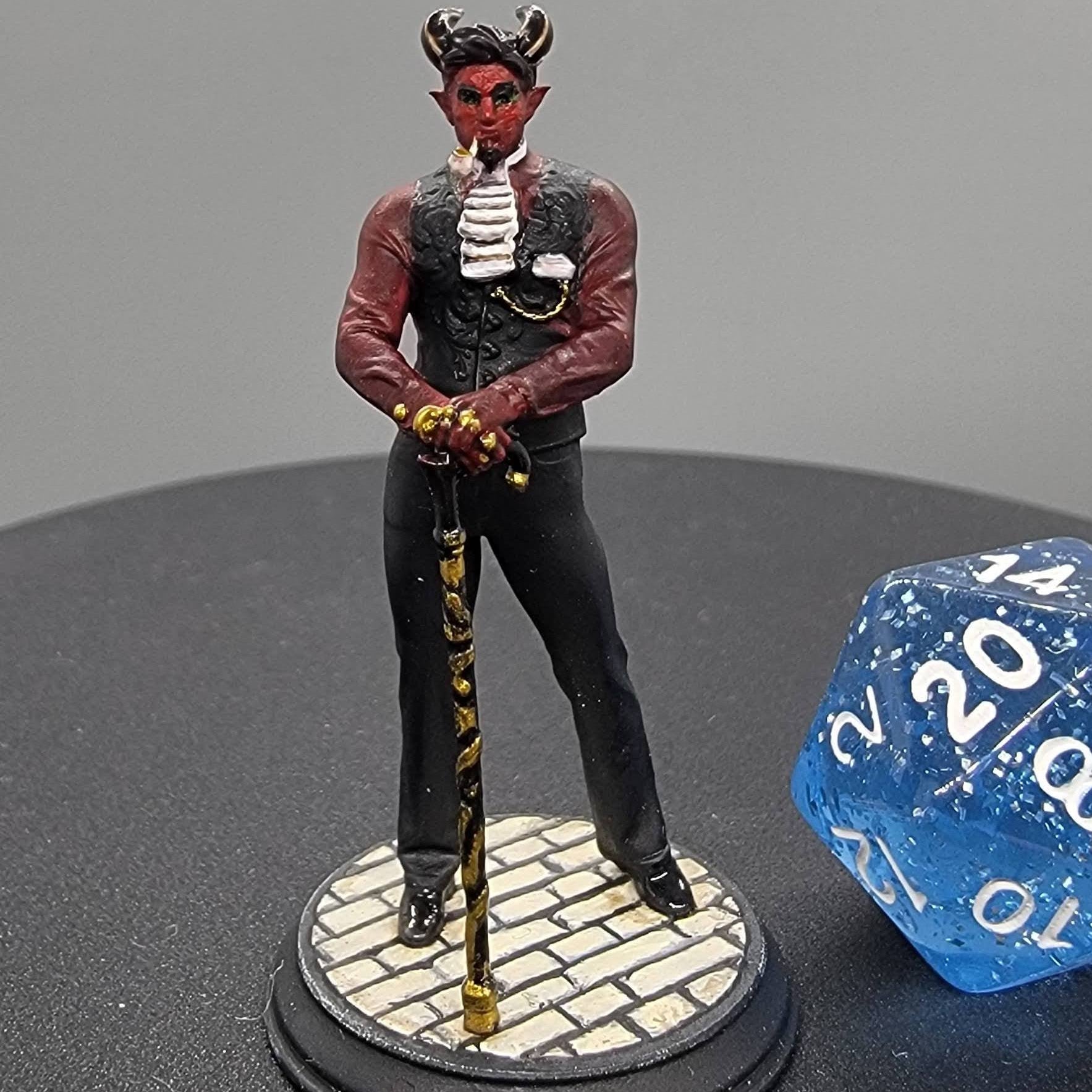 32mm Tiefling Crimelord Commissioned Paint - by D&K Custom Prints - Front