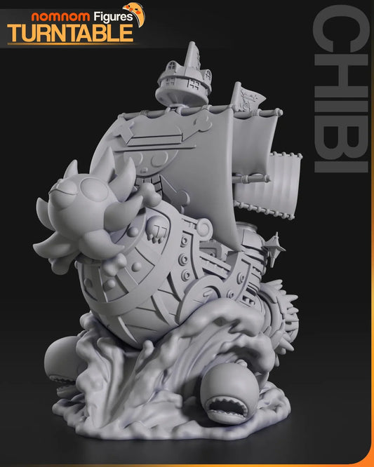 Chibi Thousand Sunny One Piece ship digital render front view