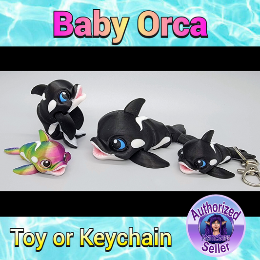 Baby Killer Whale Toy or Keychain | Sensory | Fidget | 3 Sizes