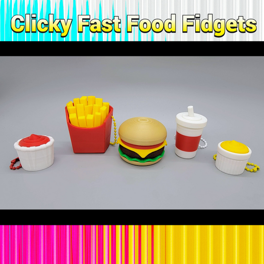 Clicky Fast Food Fidgets - Calming Toys for Stimming & Anxiety Relief