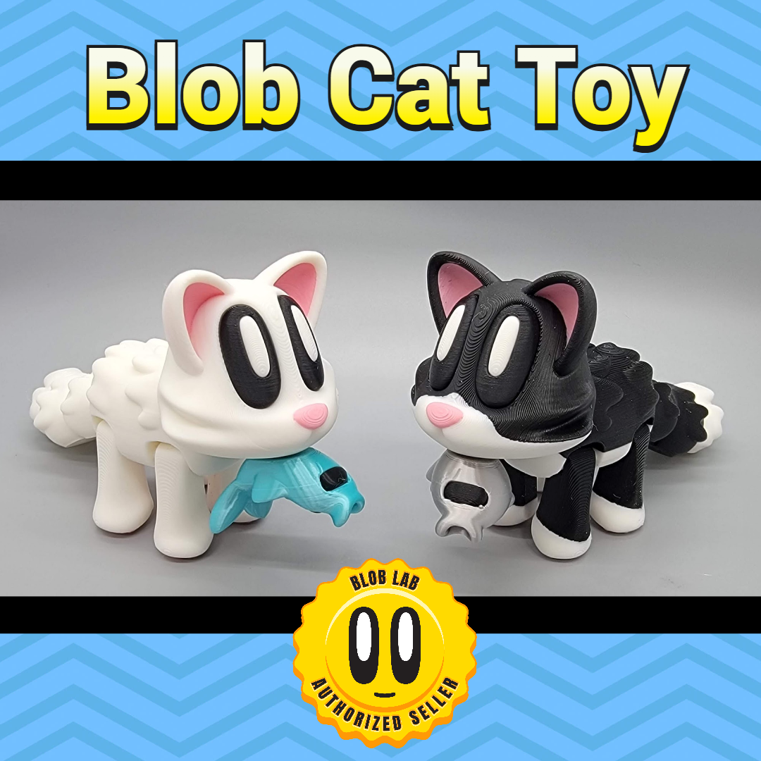 Blob Cat Magnetic Toy with Fish