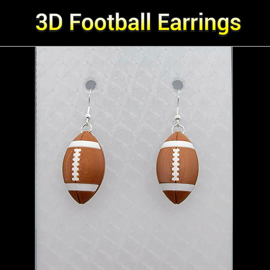 3D Football Earrings
