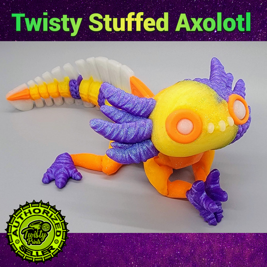 Twisty Stuffed Axolotl Toy | Custom Colors | Multicolor | Articulated | Desk Pet