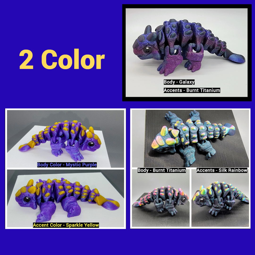 Custom 3D Printed Ankylosaur Dinosaur Toy or Keychain – Articulated Fidget Sensory Gift