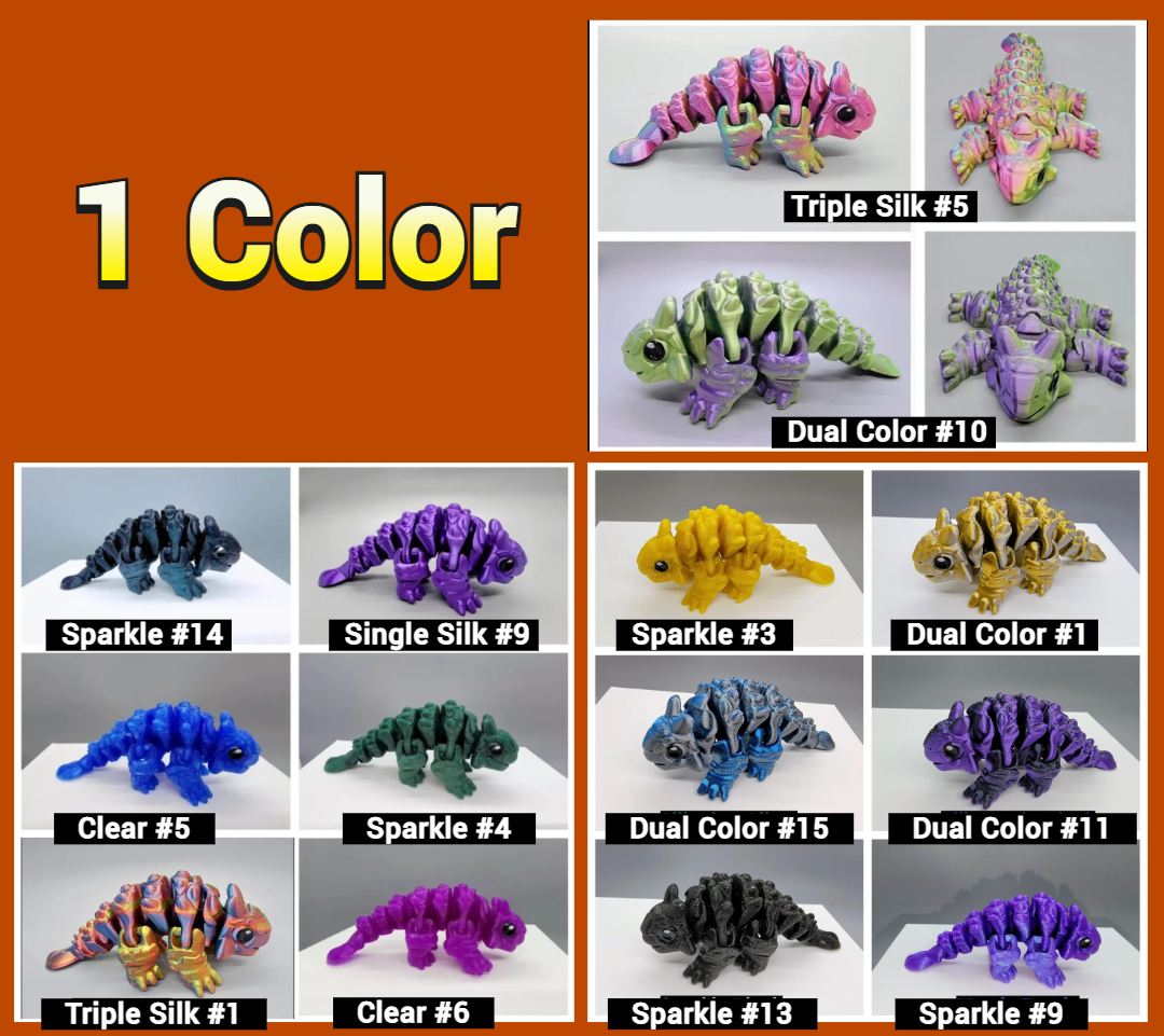 Custom 3D Printed Ankylosaur Dinosaur Toy or Keychain – Articulated Fidget Sensory Gift