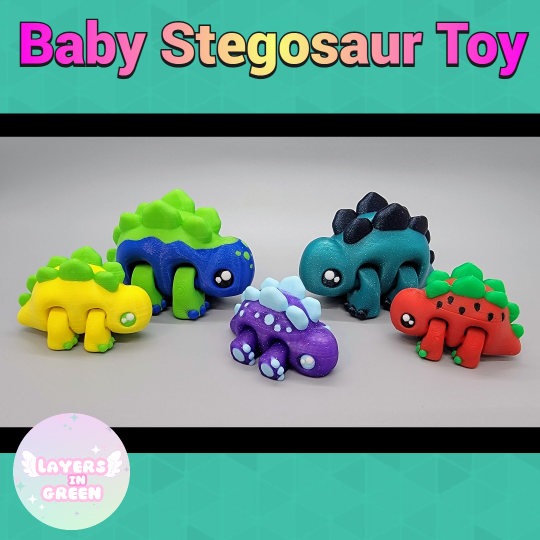 Juguete de dinosaurio triceratops bebé personalizado | Flexible | Fidget | Impreso en 3D | Articulado
