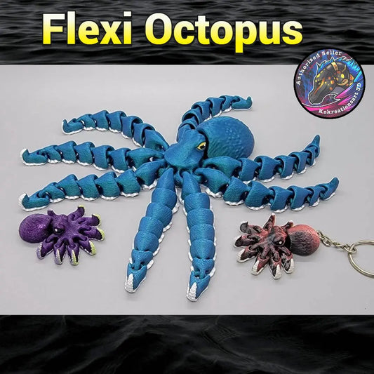 Flexi Octopus Toy, Keychain or Earrings