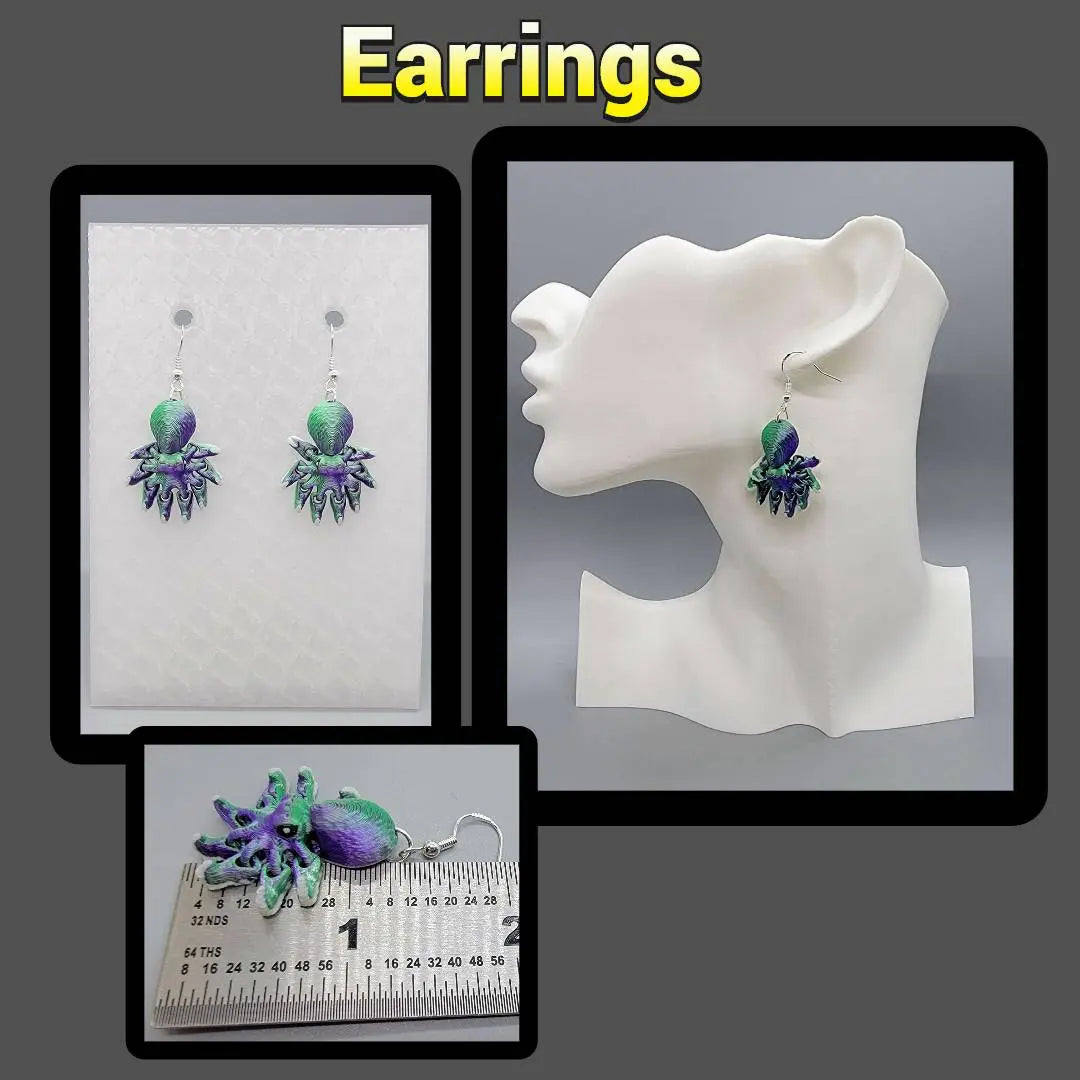 Flexi Octopus Toy, Keychain or Earrings