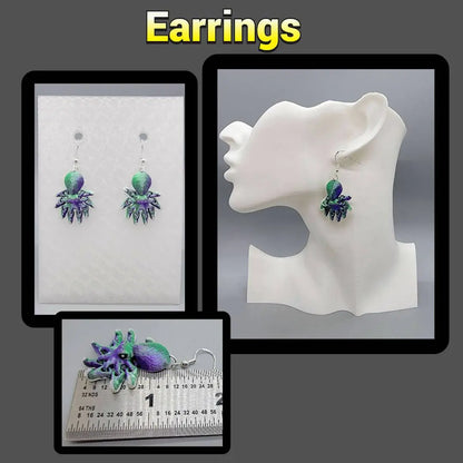 Flexi Octopus Toy, Keychain or Earrings