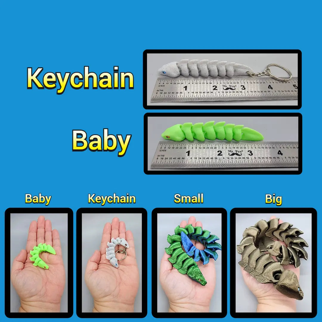 Flexi Eel Toy, Keychain or Earrings