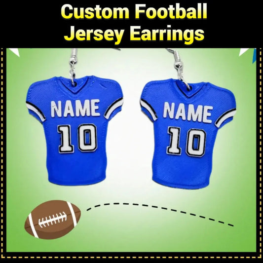 Custom Football Jersey Earrings