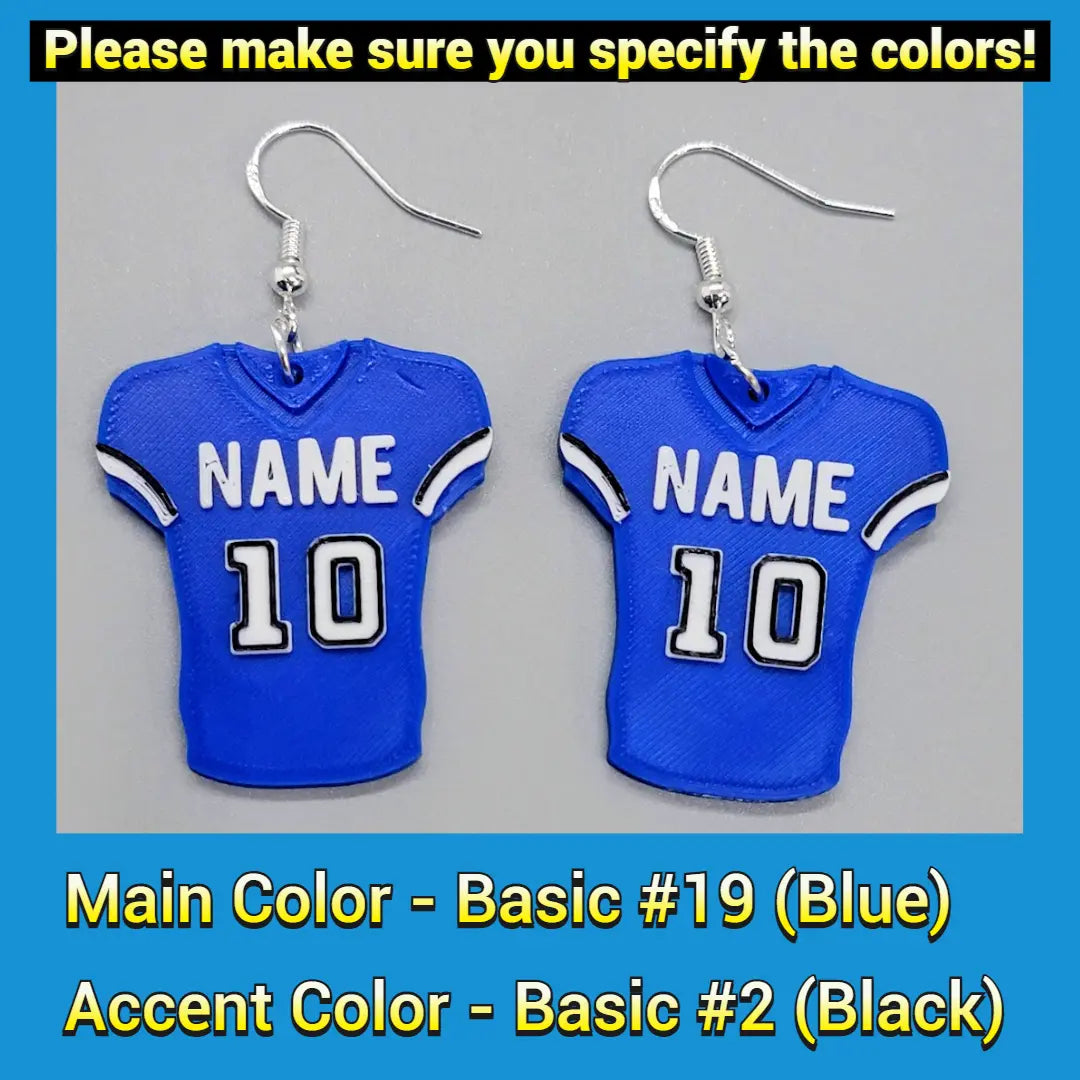 Custom Football Jersey Earrings