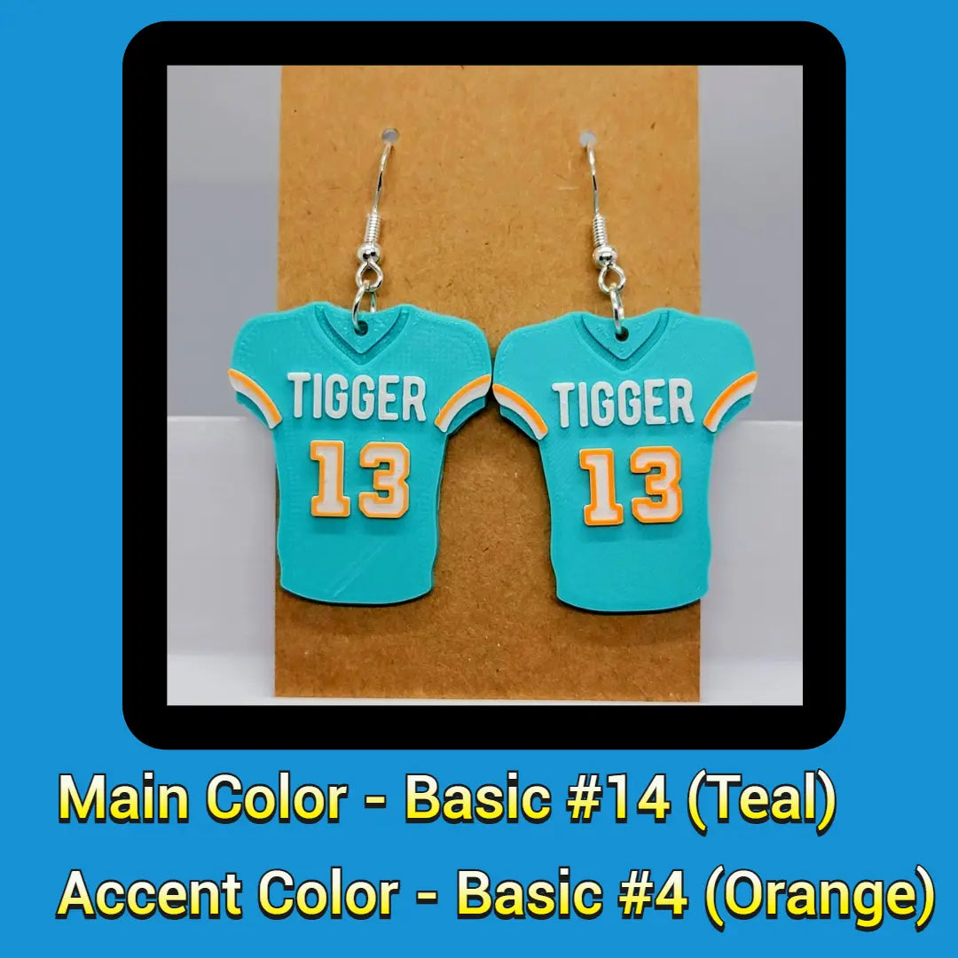 Custom Football Jersey Earrings
