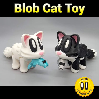 Blob Cat Magnetic Toy with Fish
