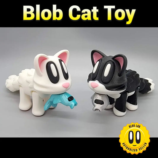 Blob Cat Magnetic Toy with Fish